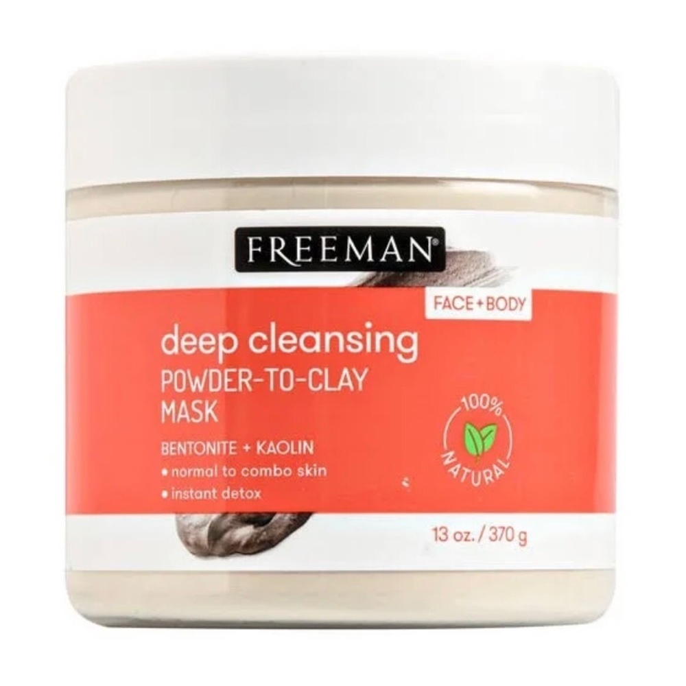 Freeman Bentonite and Kaolin Powder to Clay‎ Face and Body Mask 13oz new